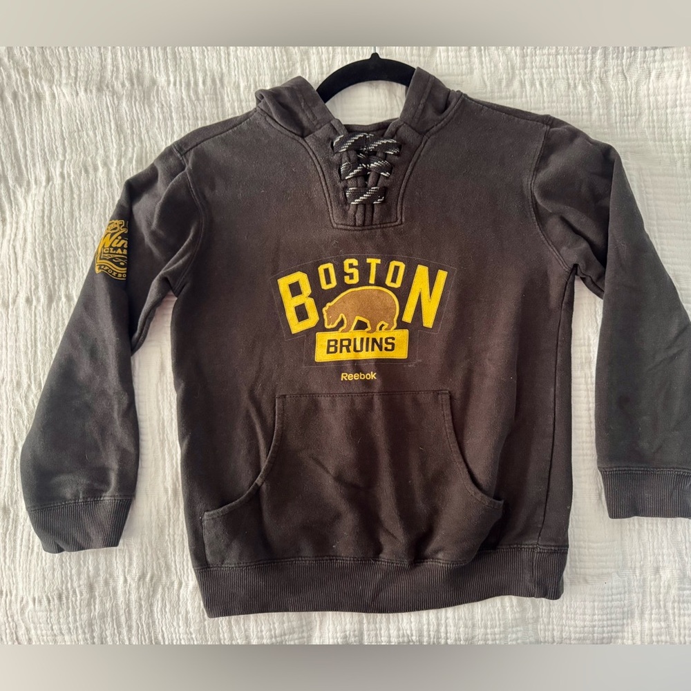 Reebok kids black Boston Bruins Hoodie